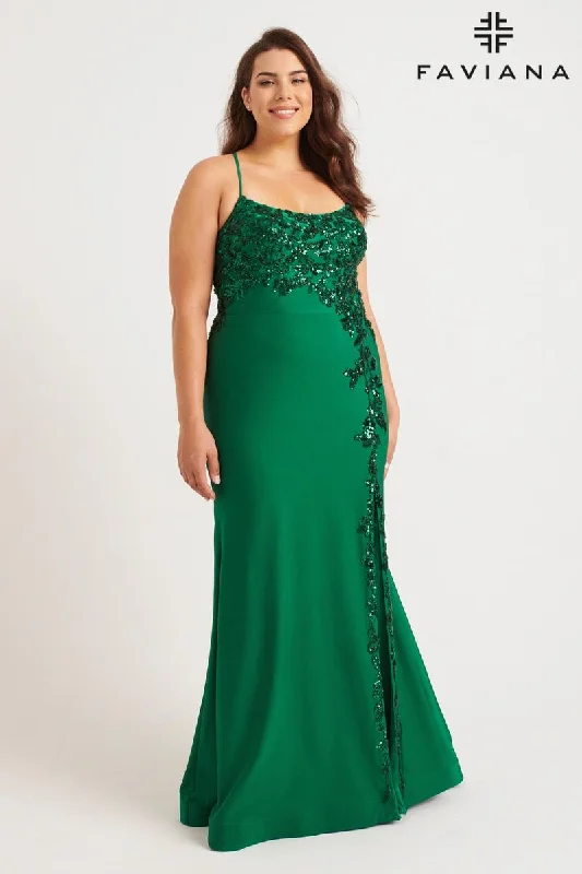 Lace Sleeves Dress Faviana Plus Sizes Dress 9570