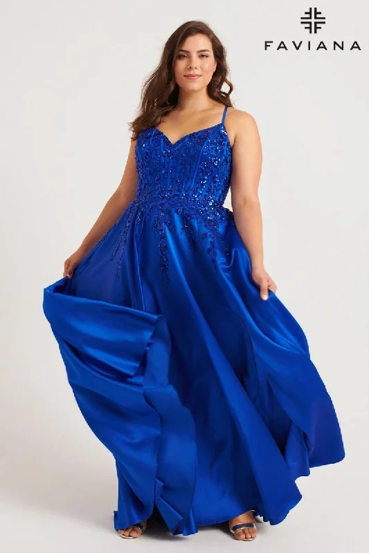 Pearl Embellished Gown Faviana Plus Sizes Dress 9575
