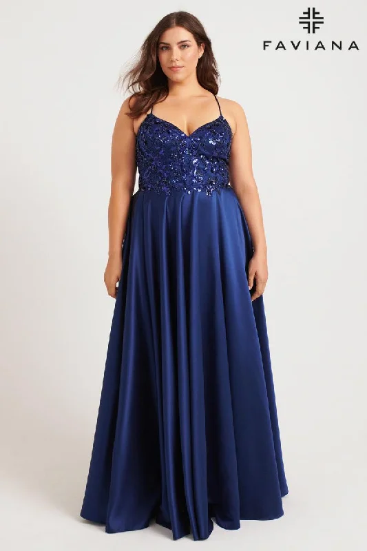 Asymmetrical Gown Faviana Plus Sizes Dress 9578