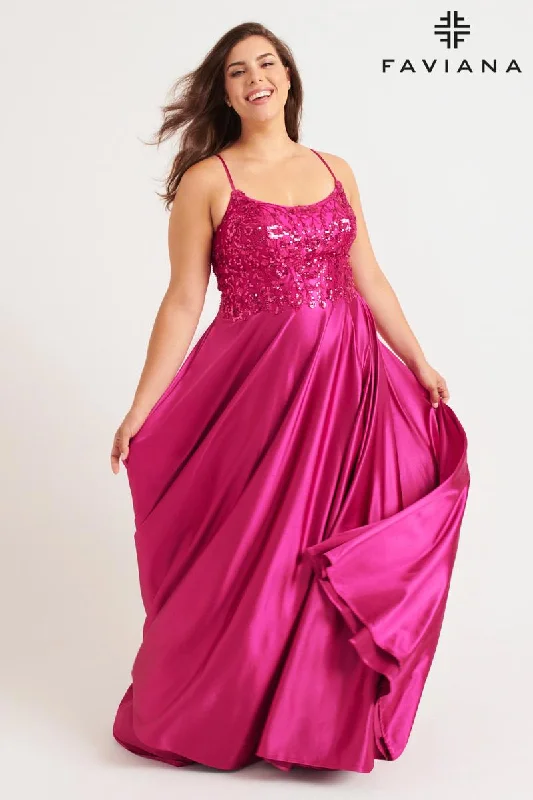 Crystal Beaded Dress Faviana Plus Sizes Dress 9582
