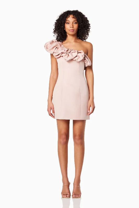 Floral Beaded Gown Franki Fitted Mini Dress In Pink