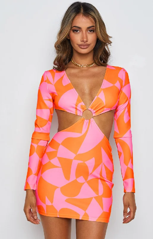 Stunning Applique Dress Heavenfaced Pink Mini Dress