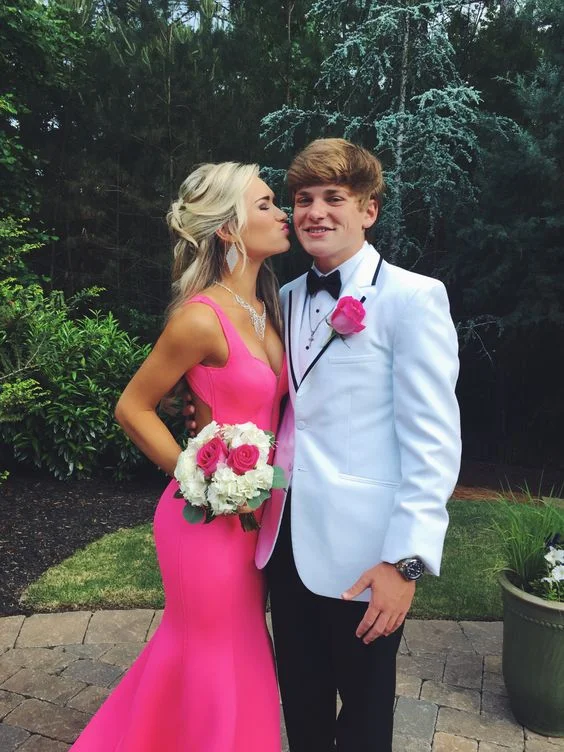 Sophisticated Gown Hot pink prom dress mermaid Long Prom Dress,WD5764