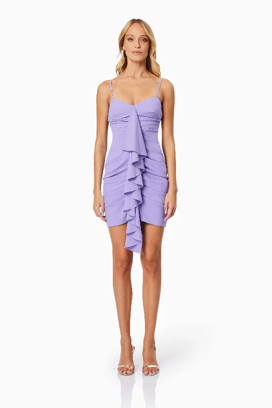Gold Embellished Gown Jade V Neck Fitted Party Mini Dress In Purple