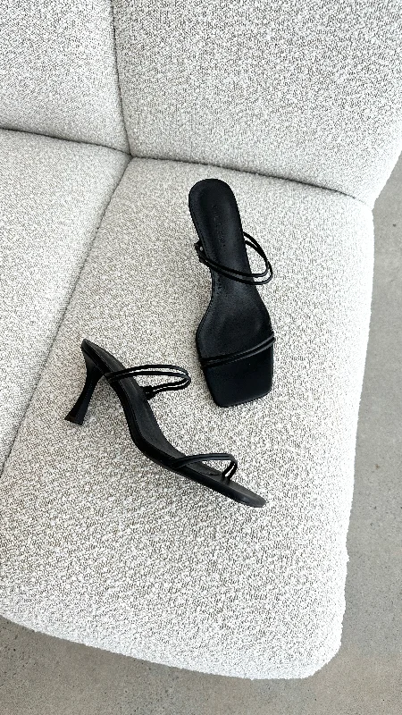 Romantic Soft Satin Dress Jamaya Heel - Black