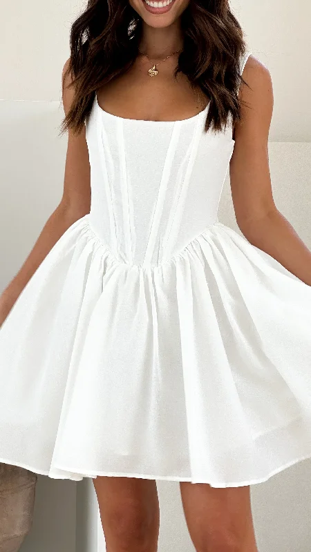 Brocade Formal Dress Kaitlin Mini Dress - White