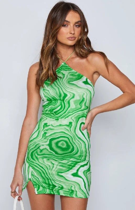 Wedding Reception Gown Kendall Swirl Mini Dress Green
