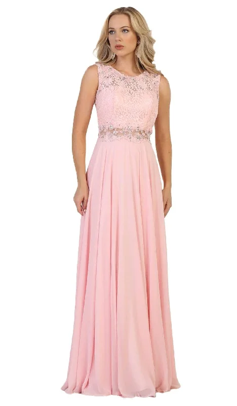 Perfect Prom Dress May Queen - MQ1520 Embellished Lace A-Line Prom Dress