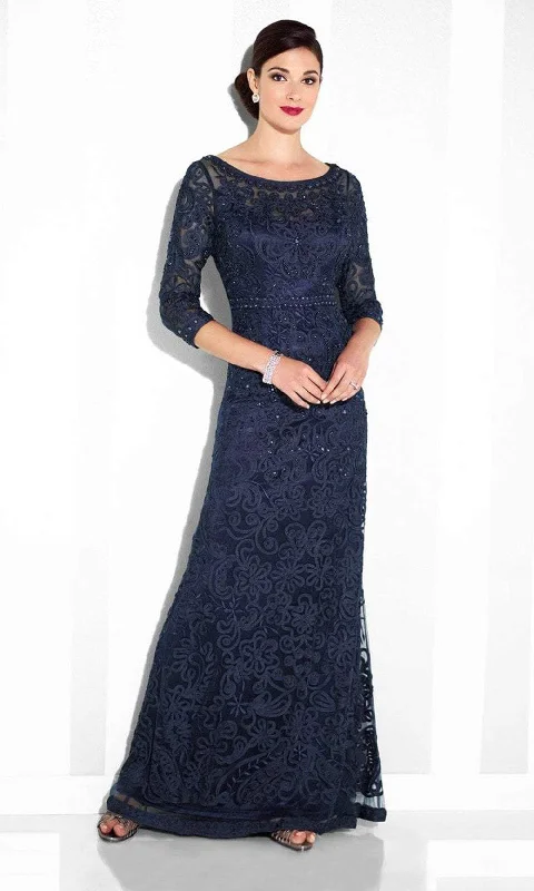 Unique Formal Dress Mon Cheri - 115604SL Scoop Neck Embroidered Long Dress