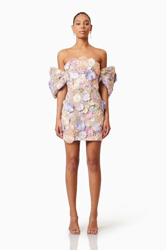 Statement Prom Dress Perry Embellished Mini Dress in Purple