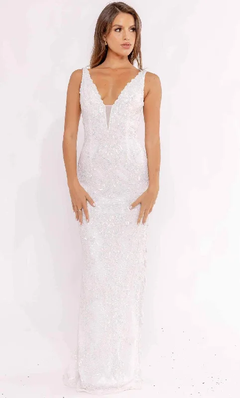 Dazzling Evening Dress Primavera Couture 3953 - Plunging Long Gown