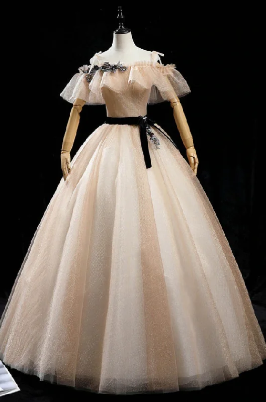 Sophisticated Gown Prom Dresses,tulle sequins long prom dress formal dress,DP24570