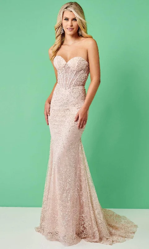 Ruched Satin Dress Rachel Allan 70319 - Strapless Gown