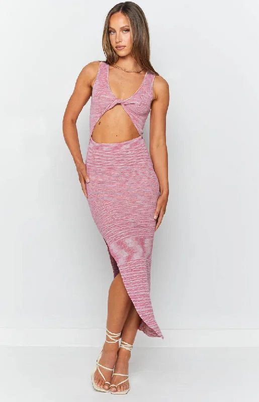 Subtle Shine Dress Ravenna Cut Out Maxi Dress Pink