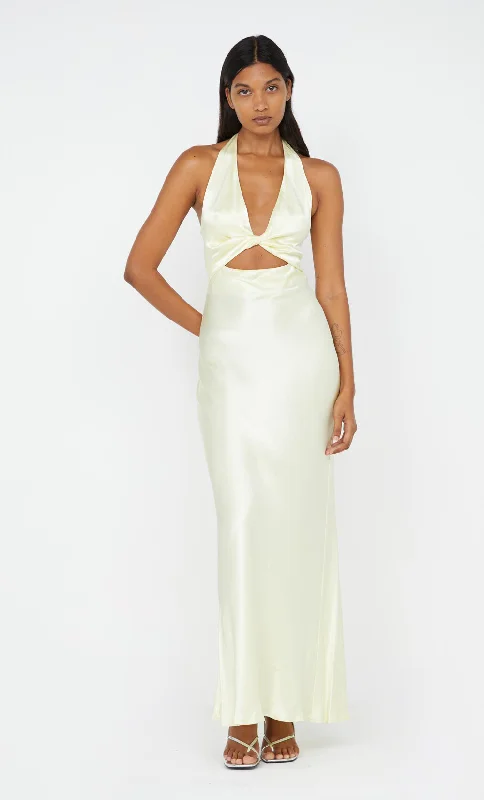 Hollywood-Inspired Gown SABIA TWIST DRESS - ICE YELLOW