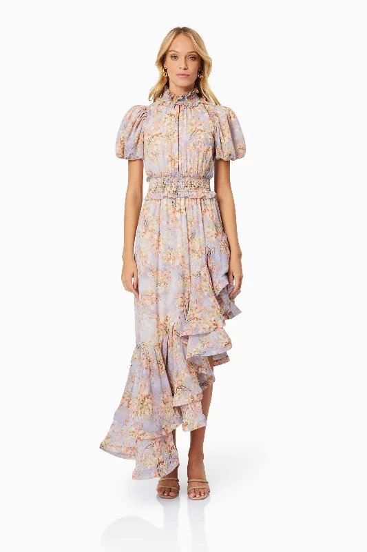 Modern Ball Gown Sahara Midi Hilo Dress In Purple