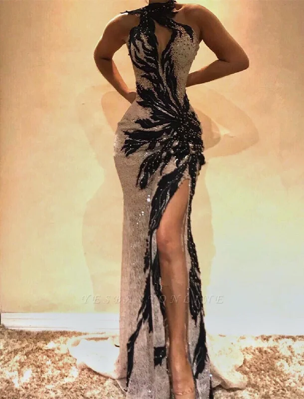 Pearl Embellished Gown Sexy Lace Beading Mermaid Prom Dresses,DS9590