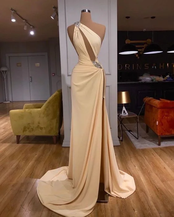 Timeless Gown Sheath Evening Gowns Party Dress Slit Formal Dress,DS5041