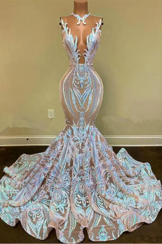 Statement Sleeve Dress Stunning Sleeveless Mermaid Prom Dress Long Lace Designer Party Gowns,F04842