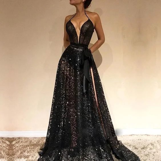 Sweetheart Neckline Dress Summer Women's Dress Sexy Deep V Sleeveless Halter Evening Dresses Black,ED5796 Sweetheart Neckline Dress Summer Women's Dress Sexy Deep V Sleeveless Halter Evening Dresses Black,ED5796