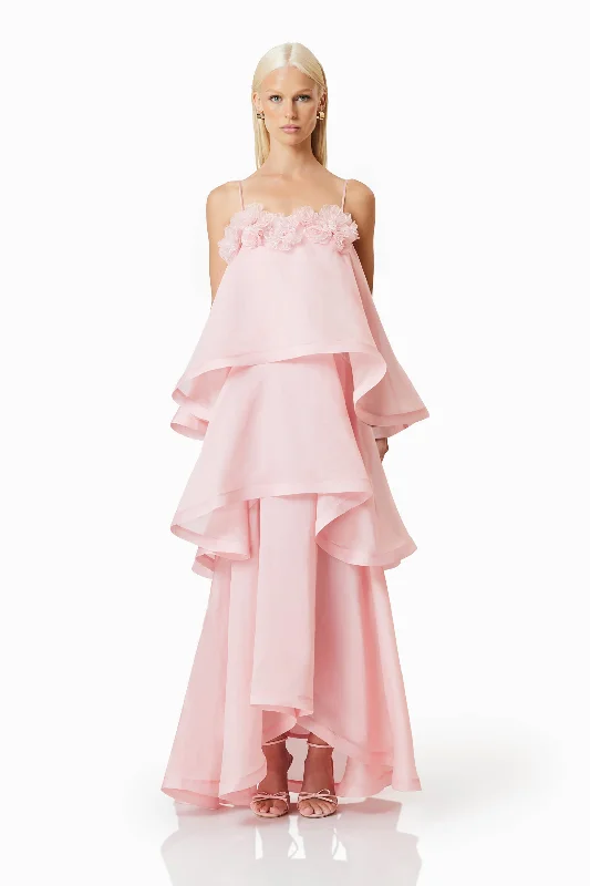 Puffy Formal Dress OMR x ELLIATT: Swallowtail Day To Night Maxi Dress In Pink
