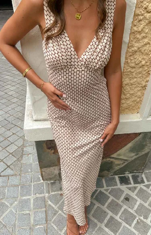 Formal Red Dress Verlaine Beige Maxi Dress