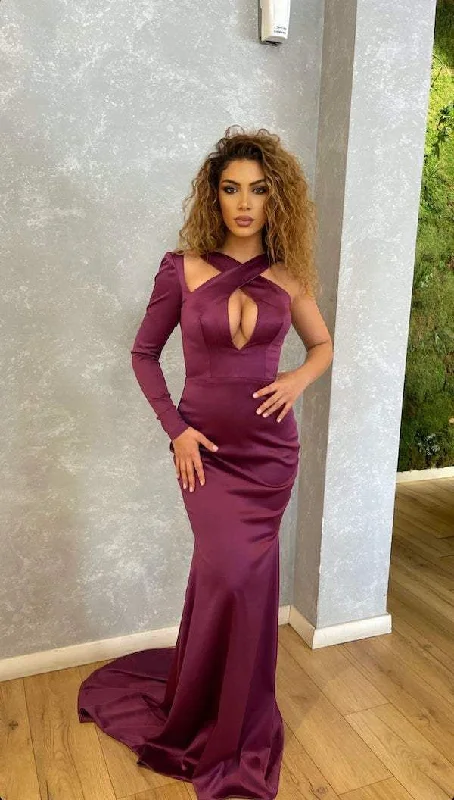 Fancy Beaded Gown Wonderful Purple Evening Dress,DS5113