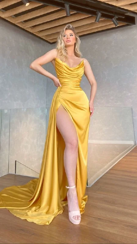 Elegant Beaded Dress yellow Long Formal Prom Dress ,DS4528