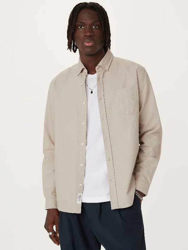 Elevated Everyday The Jasper Oxford Shirt in Light Greige