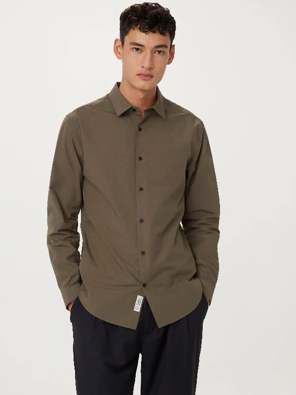 Contemporary Streetwear The Essential Dress Shirt in Dark Khahi