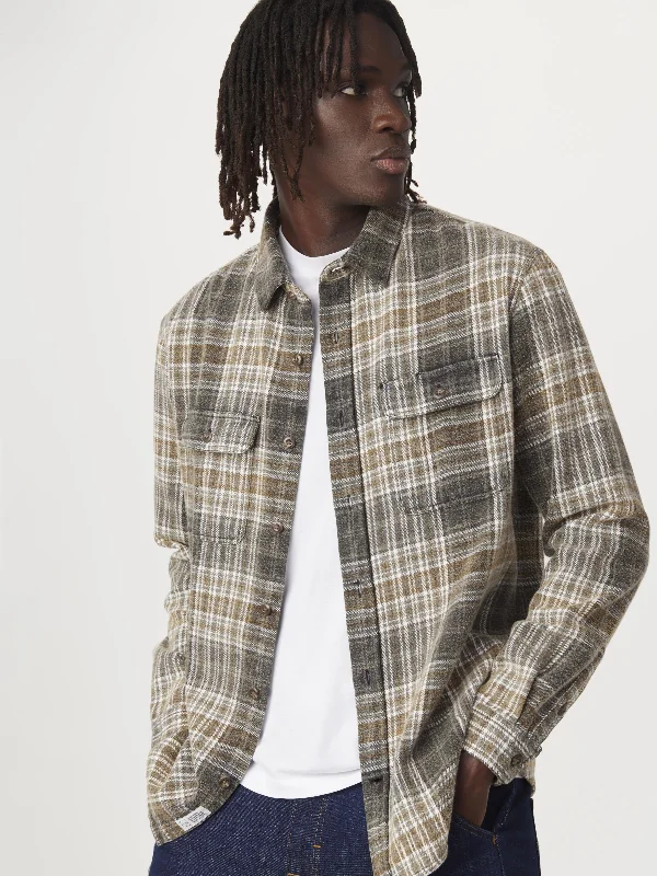 Vintage Modern The Check Flannel Shirt in Grey
