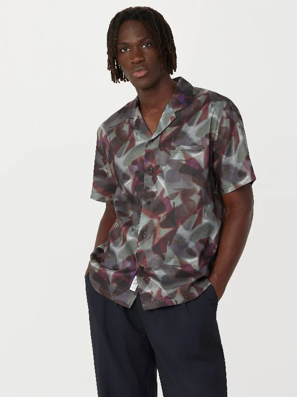 Luxury Streetwear The Abstract Camp Collar Shirt in Dark Grey
