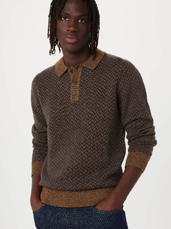 Beachwear Style The Yak Wool Polo Sweater in Mustang Brown