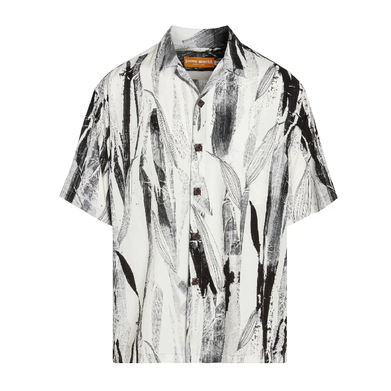 Denim Fashion Big Men's Retro Shirt - Lucky Bamboo Black