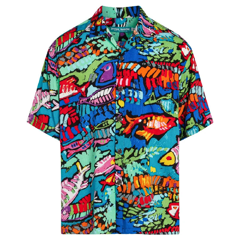 Urban Minimalism Big Men's Retro Shirt - Reef