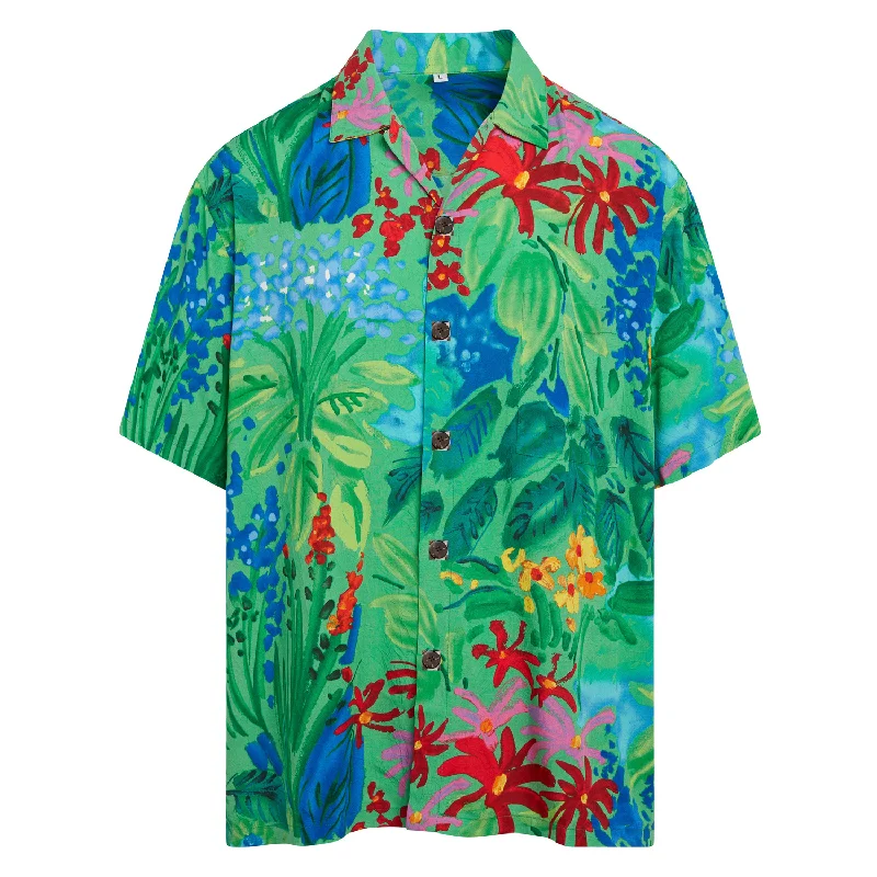 Alternative Fashion Big Men's Retro Shirt - Sea Flower