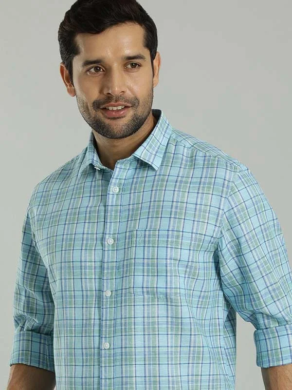 Fashionable Basics Men Checked Full Sleeve Cotton Blend Shirt