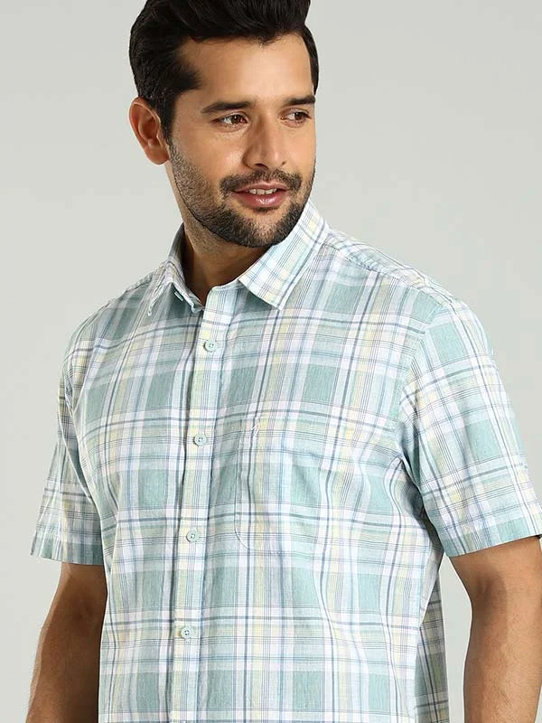 Minimal Sportswear Men Checked Half Sleeve Cotton Shirt