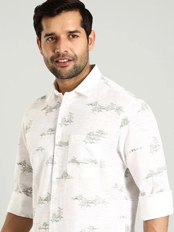 Pastel Aesthetic Men Printed Full Sleeve Cotton Blend Shirt
