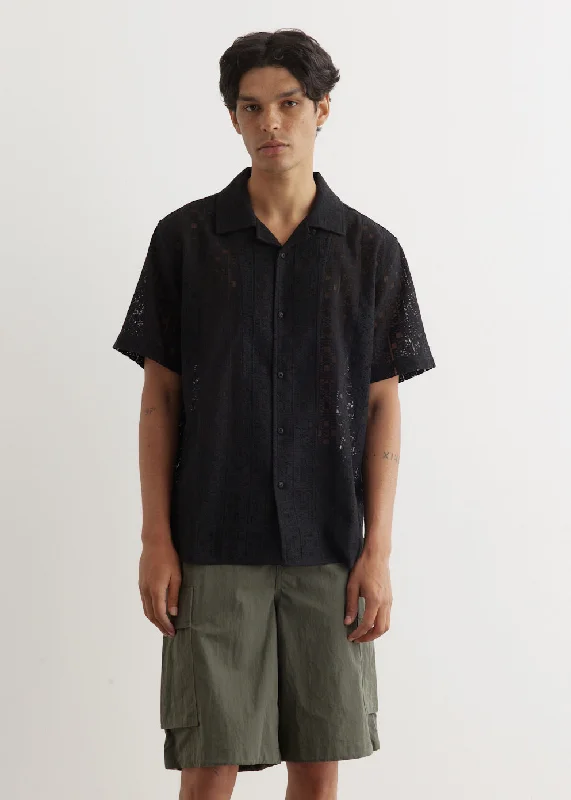 Smart Streetwear Shard Short Sleeve Camp Collar Shirt