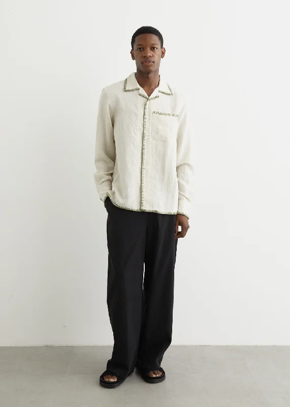 Structured Fashion Solitude Long Sleeve Camp Collar Shirt