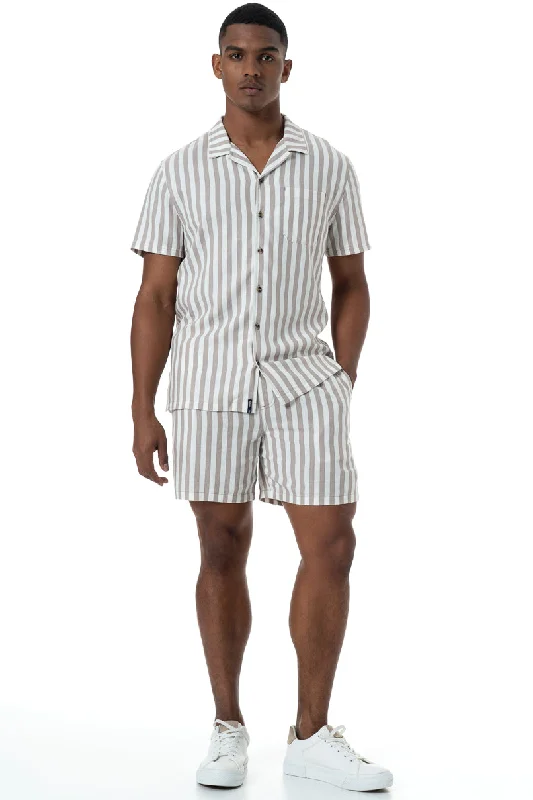 Vintage Chic Striped Shirt _ 150425 _ Biscuit