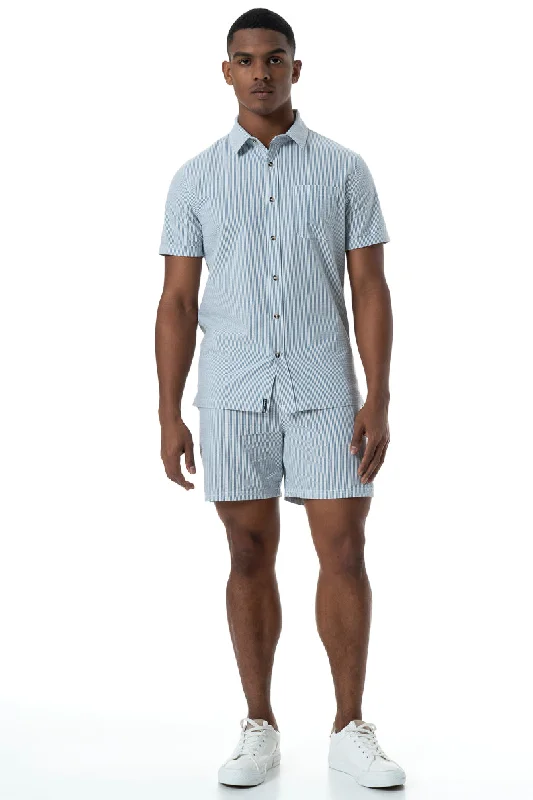 Elegant Outfit Striped Shirt _ 150430 _ Blue