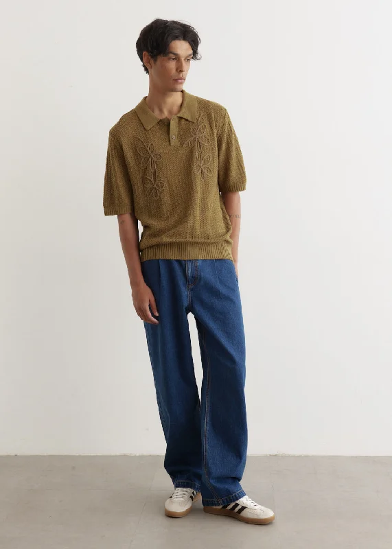Luxe Casual Surveillance Embroidered Polo