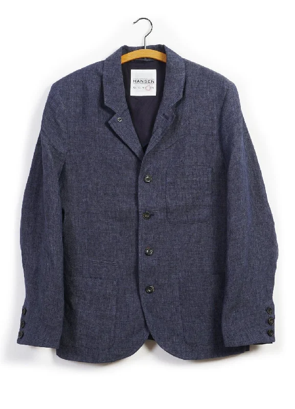Bold Patterns ANKER | Casual Four Button Blazer | Blue Delave
