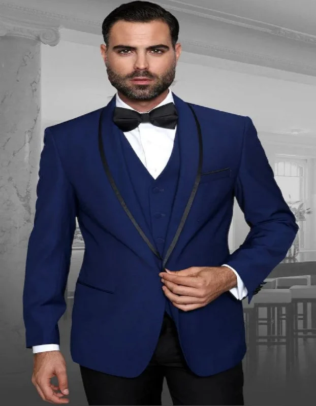 Cozy Minimalist Blue Prom Suit - Blue Homecoming Outfits For Guys Matching Vest and Black Flat Front Pant Sapphire Cozy Minimalist Blue Prom Suit - Blue Homecoming Outfits For Guys Matching Vest and Black Flat Front Pant Sapphire