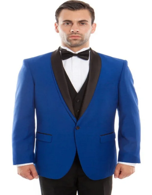 Minimal Urban Blue Prom Suit - Blue Homecoming Outfits For Guys Slim Fit Solid Black Vest in Royal Blue Minimal Urban Blue Prom Suit - Blue Homecoming Outfits For Guys Slim Fit Solid Black Vest in Royal Blue