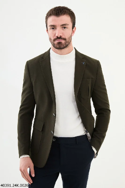 Contemporary Tailoring Bojoni Belmonte Slim Fit Khaki Blazer