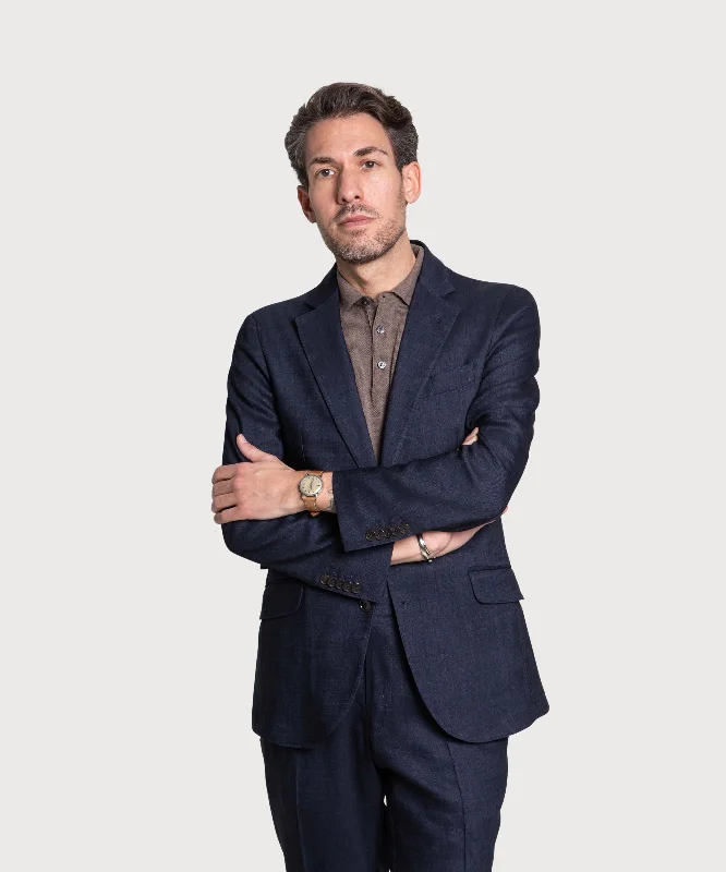 Hip-Hop Style Denim Twill Blazer