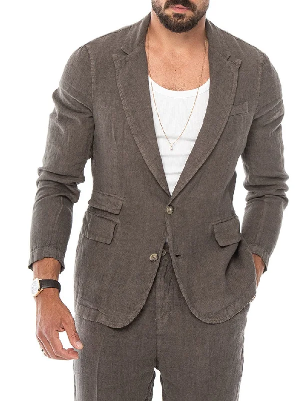 Structured Fashion DAXTON SINGLE BREASTED BLAZER IN MUD
